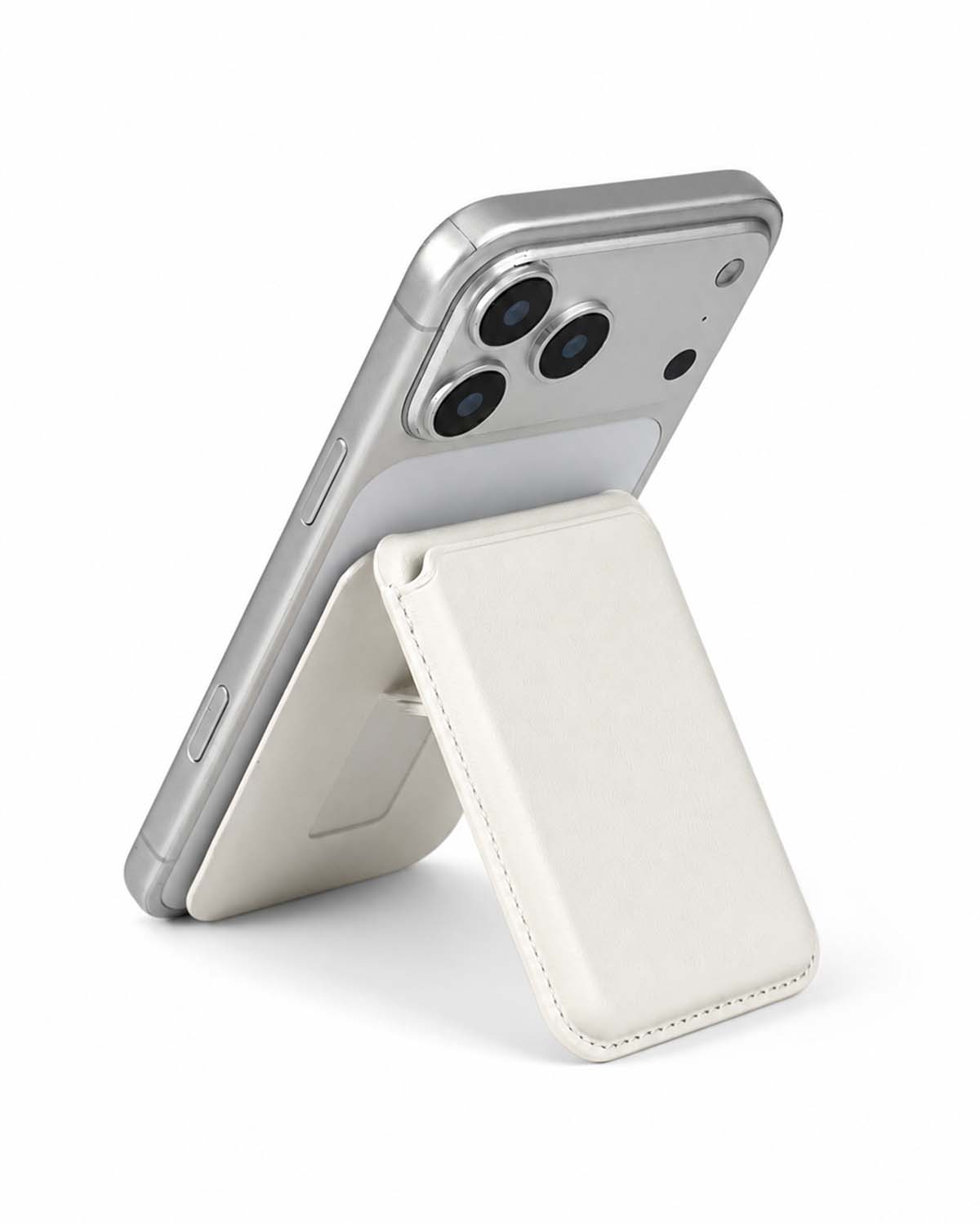 Pearl White MagSafe Leather Wallet