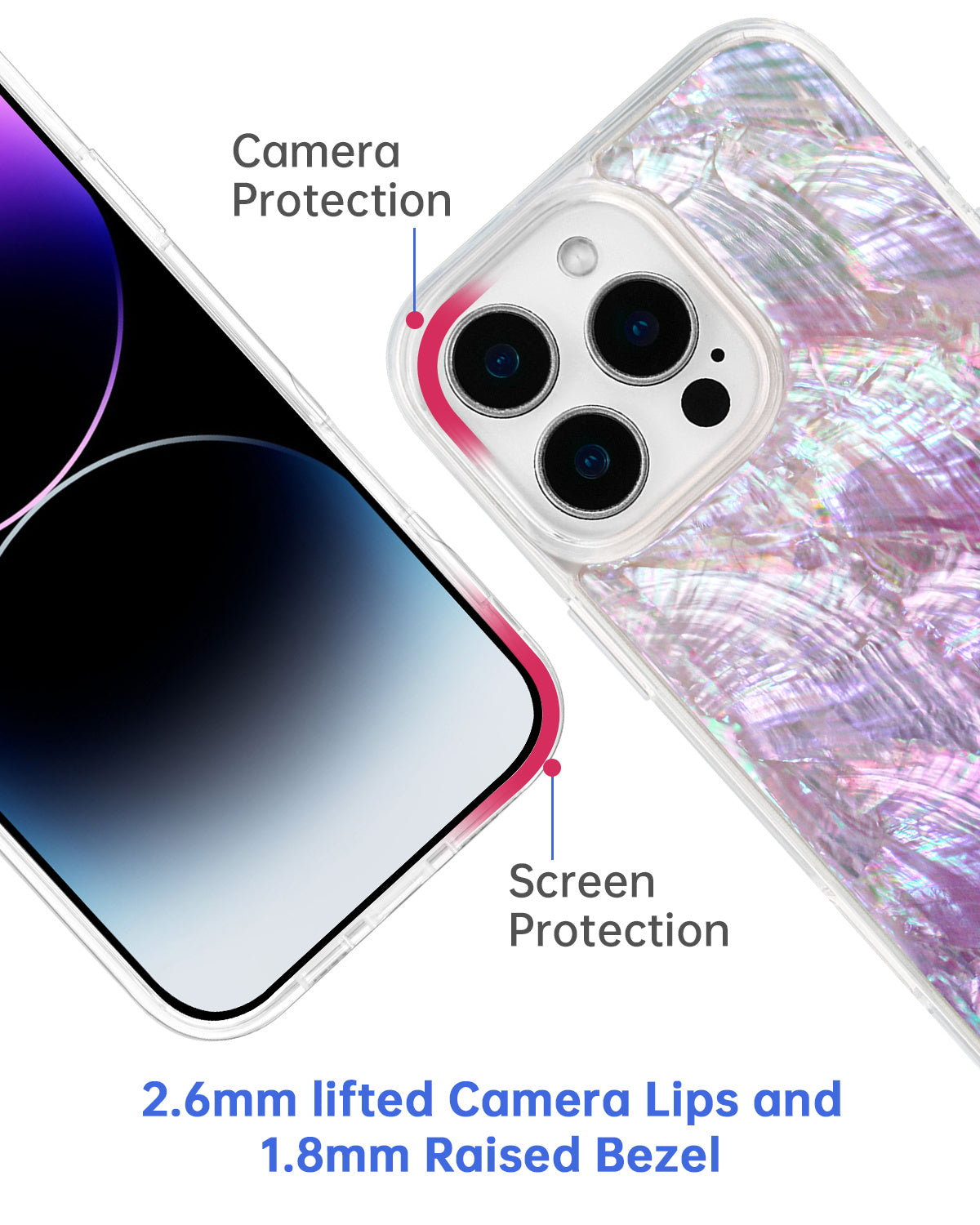Purple Mother of Pearl MagSafe iPhone Bundle Set