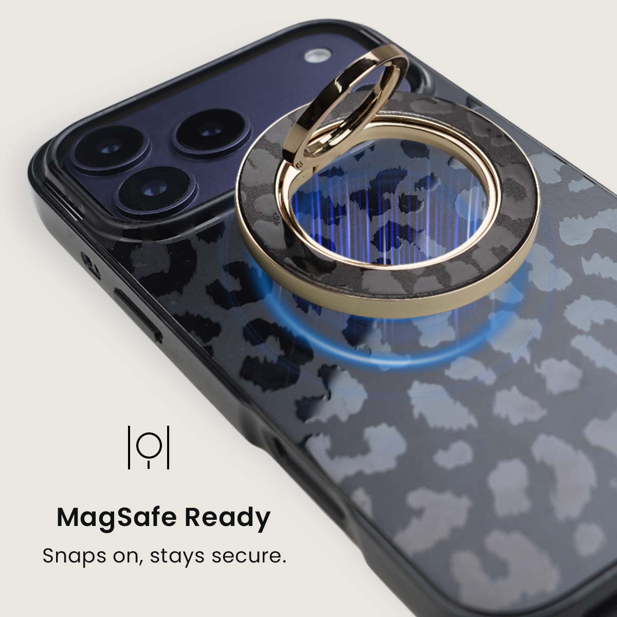 Scorpify Black Leopard MagSafe Ring Holder