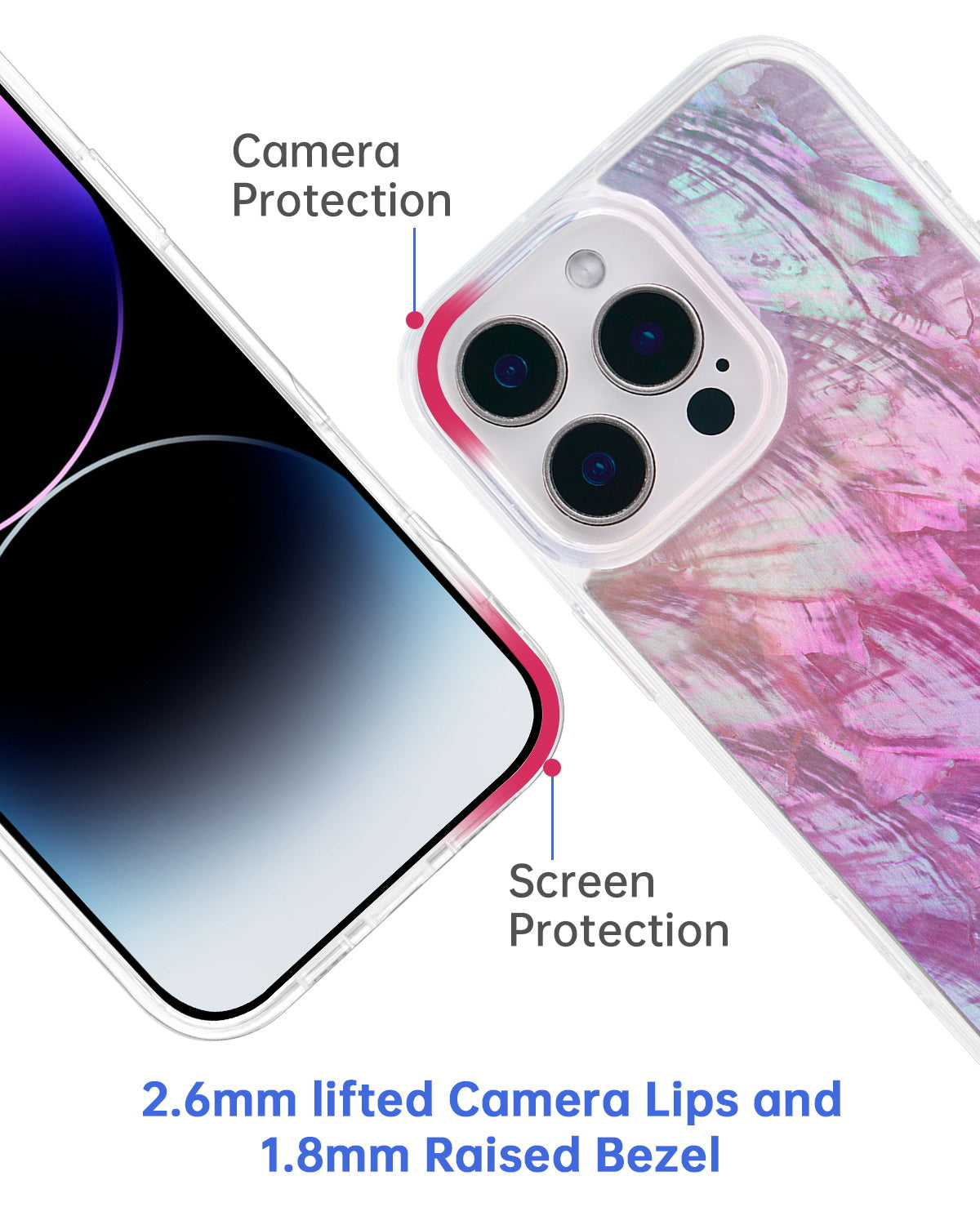 Pink Mother of Pearl MagSafe iPhone Bundle Set