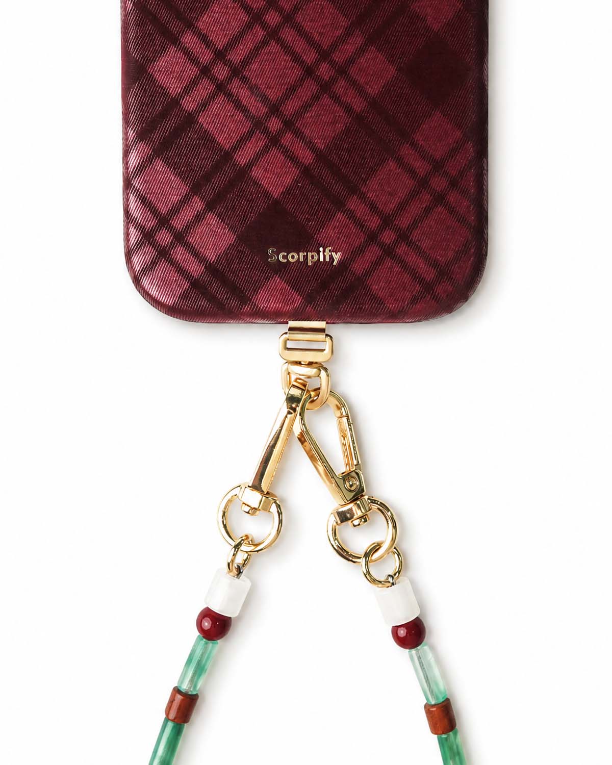 Emerald & Coral Phone Charm