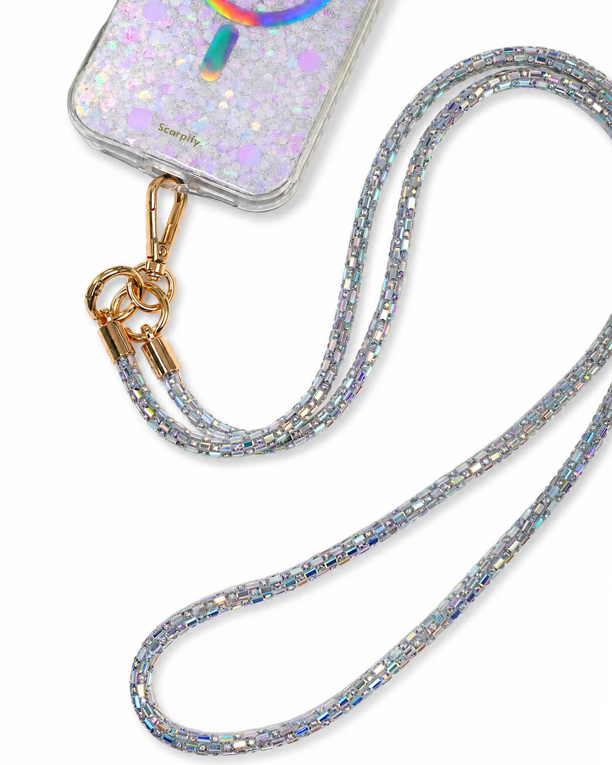 Iridescent Crystal Beaded Phone Strap