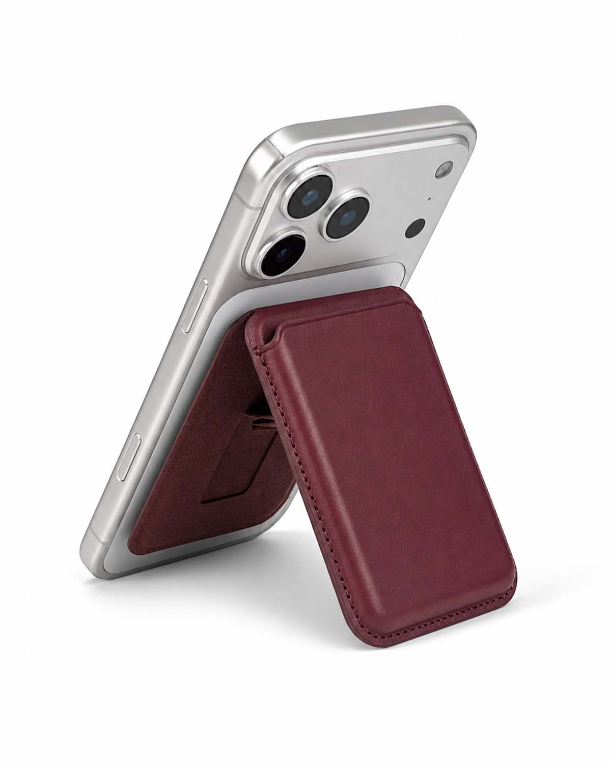 Dark Cherry MagSafe Leather Wallet