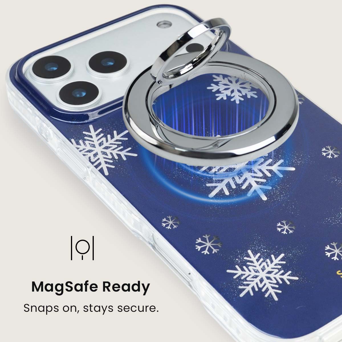 MagSafe ring holder crafted with a smooth metallic surface