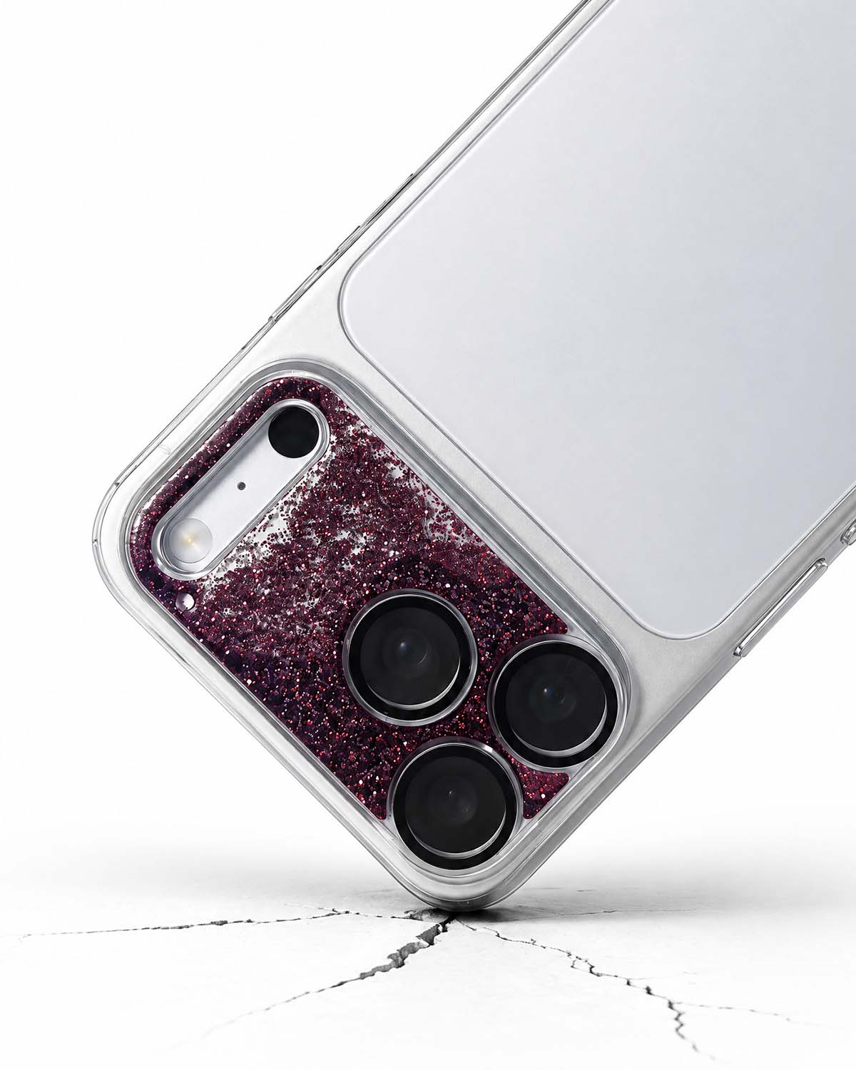 Wine Red Gleam Flow Unibody Camera Lens Protector for iPhone