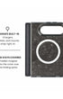 MagSafe ring and hidden hinge magnet view of Black mother-of-pearl shell print iPhone Duo case