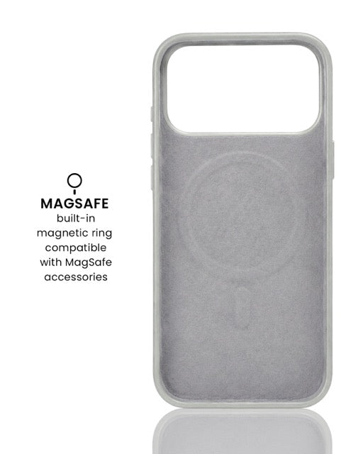 Silver Swirl Lumina Leather MagSafe iPhone Case