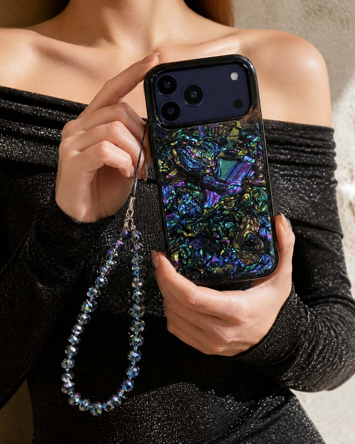 Cute phone charms with deep purple bead design