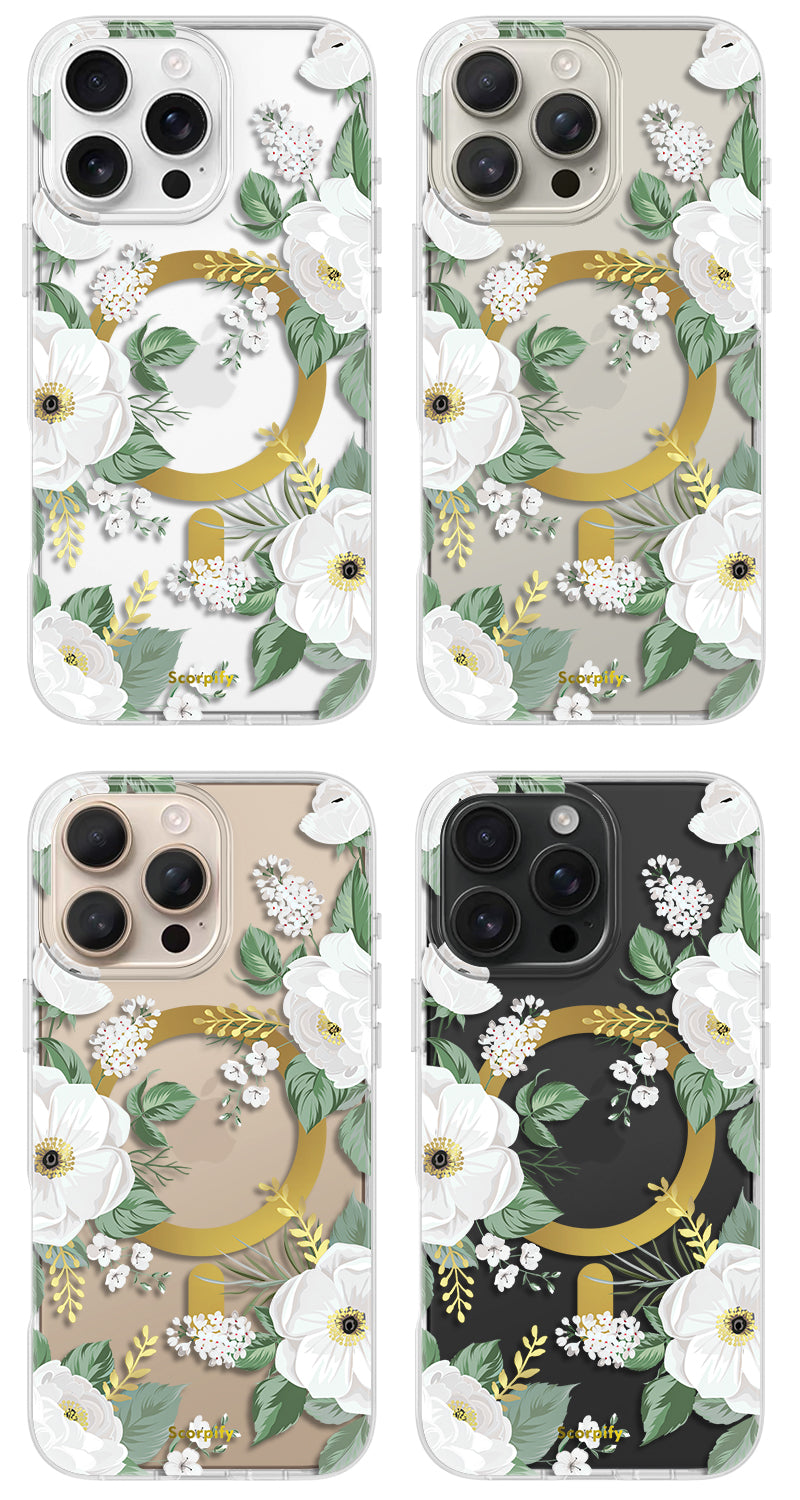White Rose Magnetic iPhone Case
