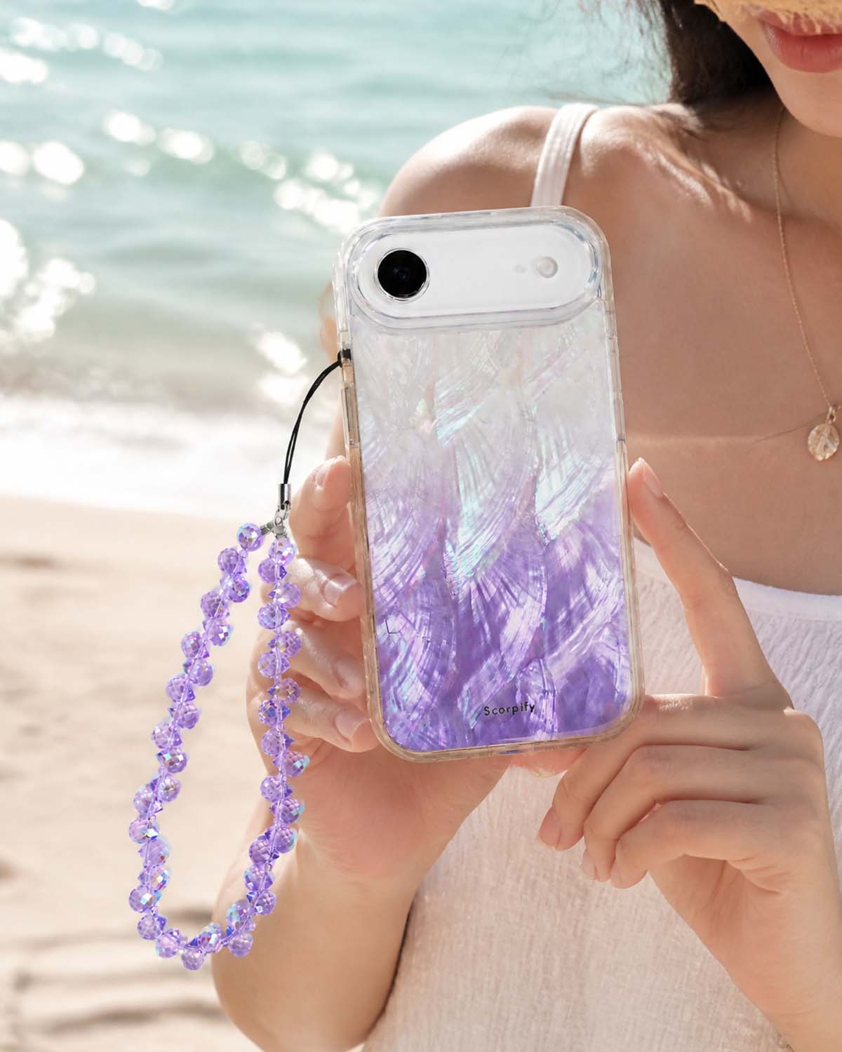 Cute phone charms with rich purple bead design