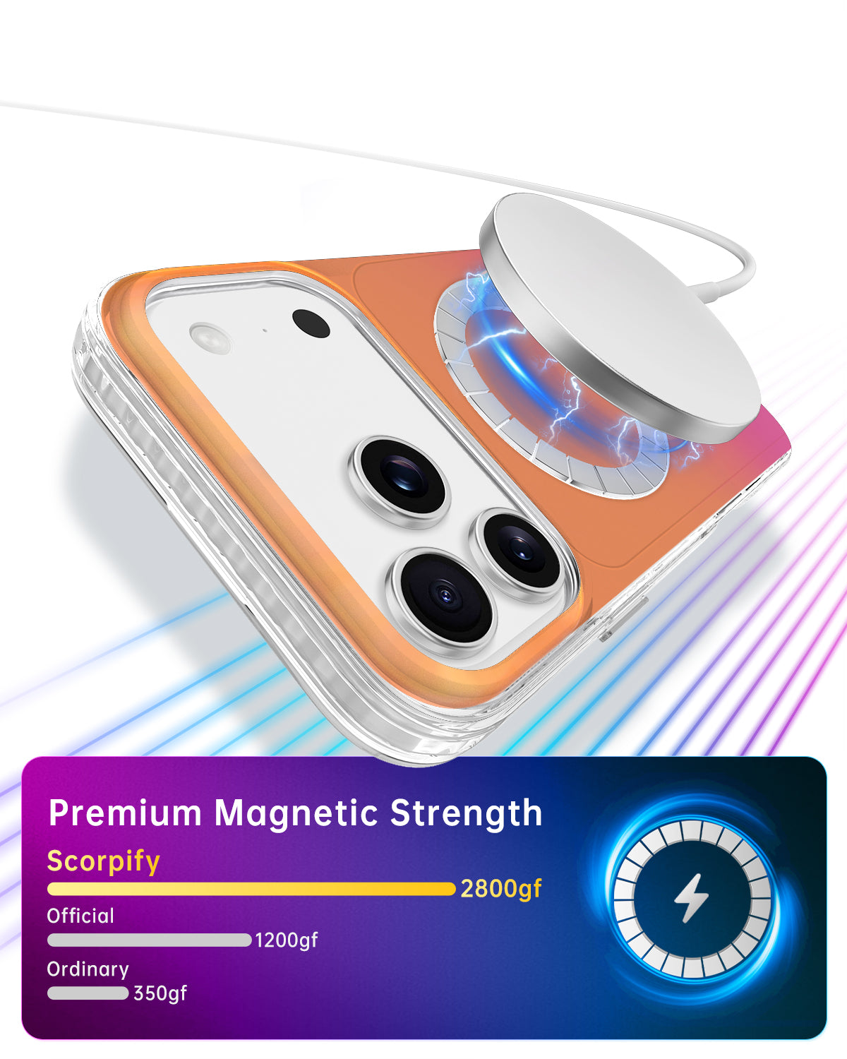 Iridescent MagSafe Case featuring cosmic gradient hues