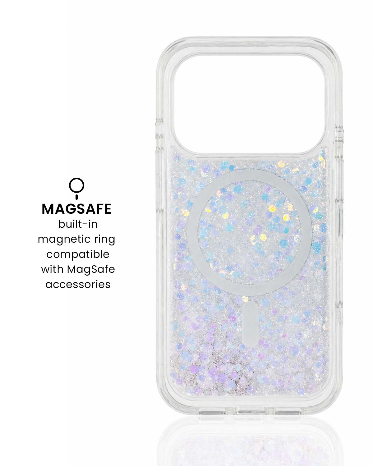 Glitter phone cover MagSafe compatible with wireless charger