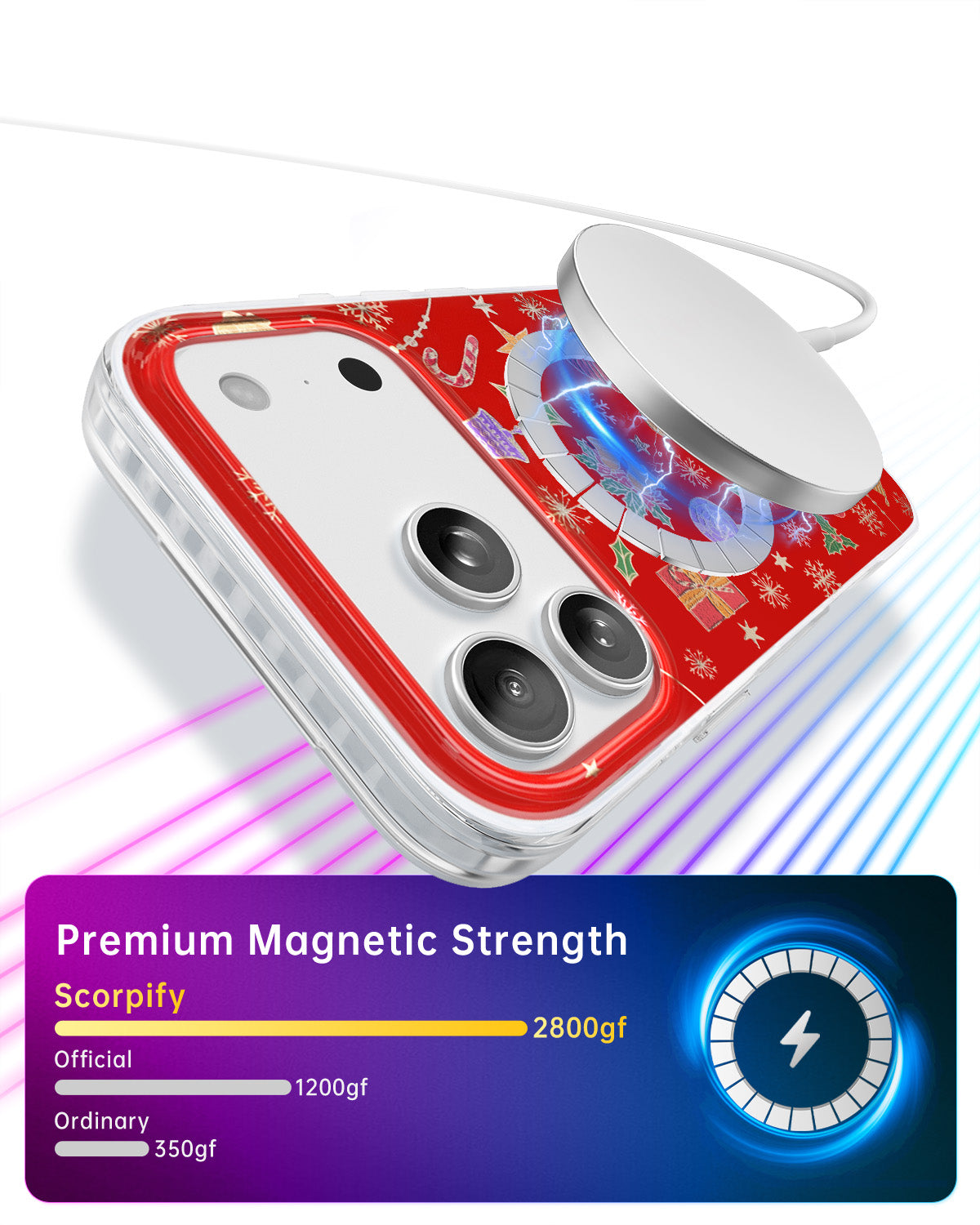 Luxury red MagSafe case Scorpify holiday edition