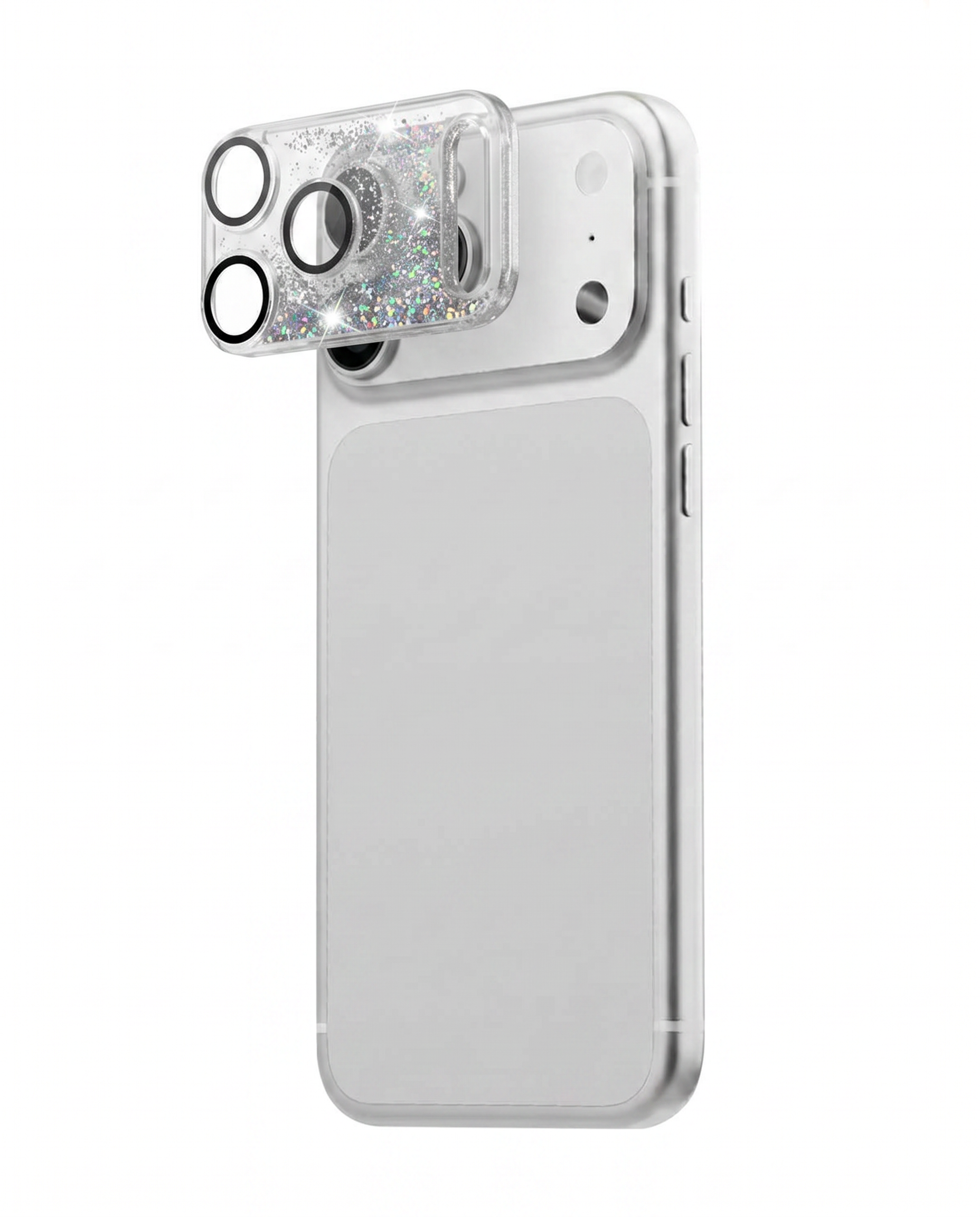 Silver Gleam Flow unibody lens protector side angle showing slim profile
