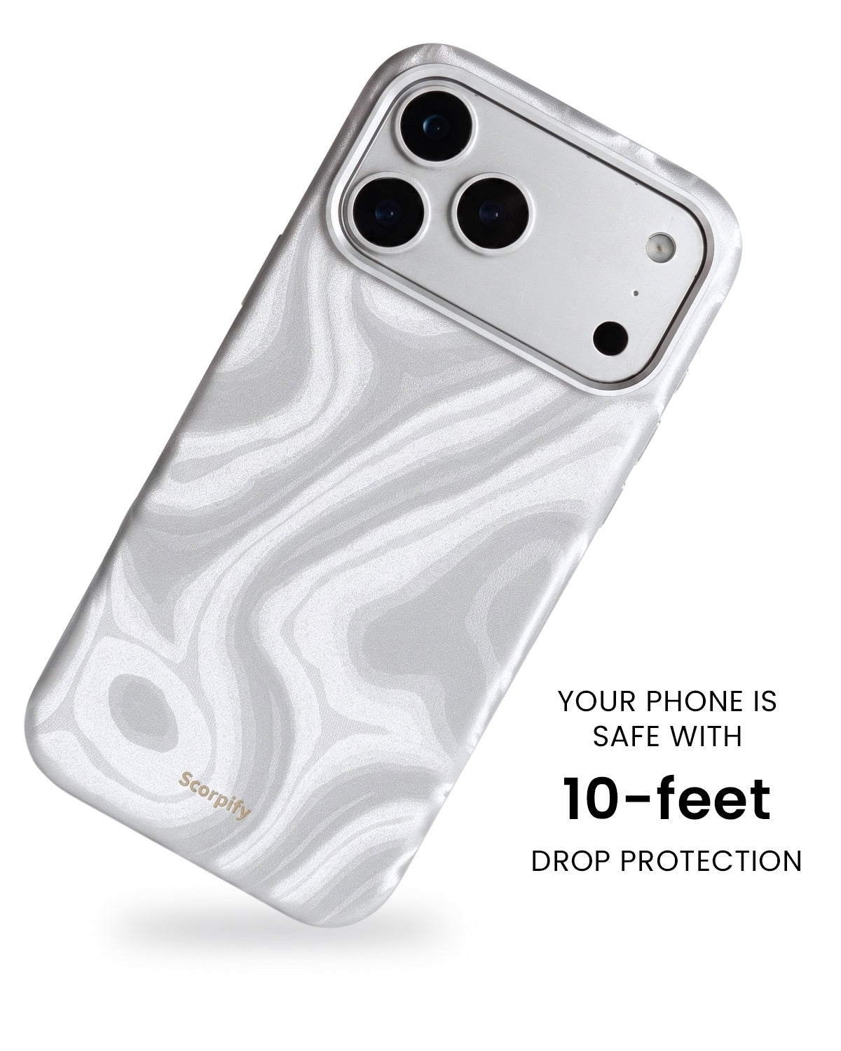 Silver Swirl Lumina Leather MagSafe iPhone Case