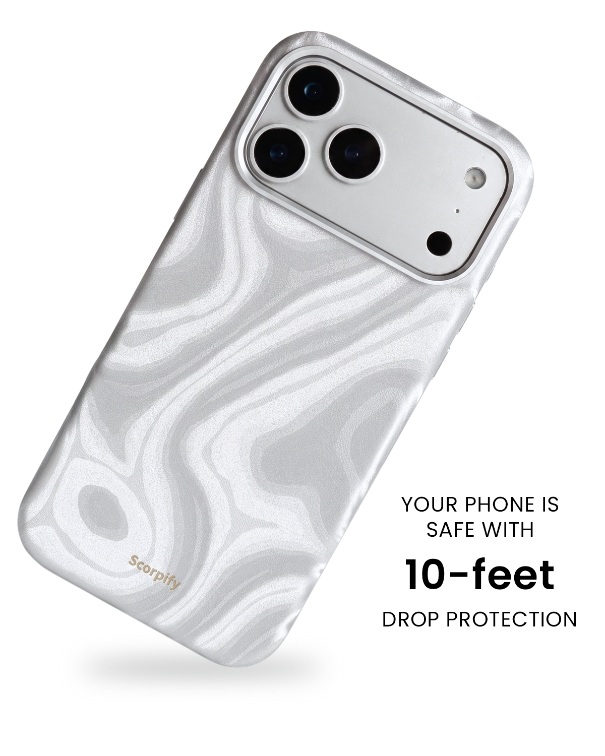 Silver Swirl Lumina Leather MagSafe iPhone Case