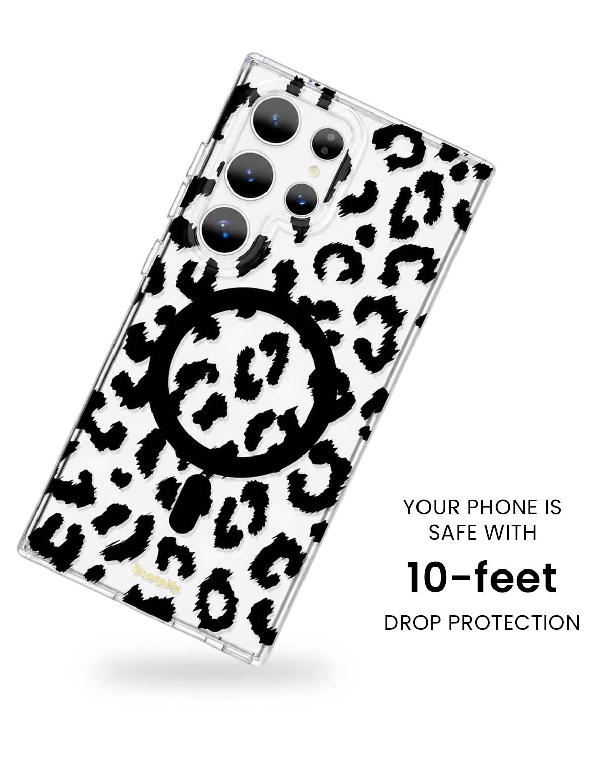 Black Transparent Leopard MagSafe Samsung Galaxy Case