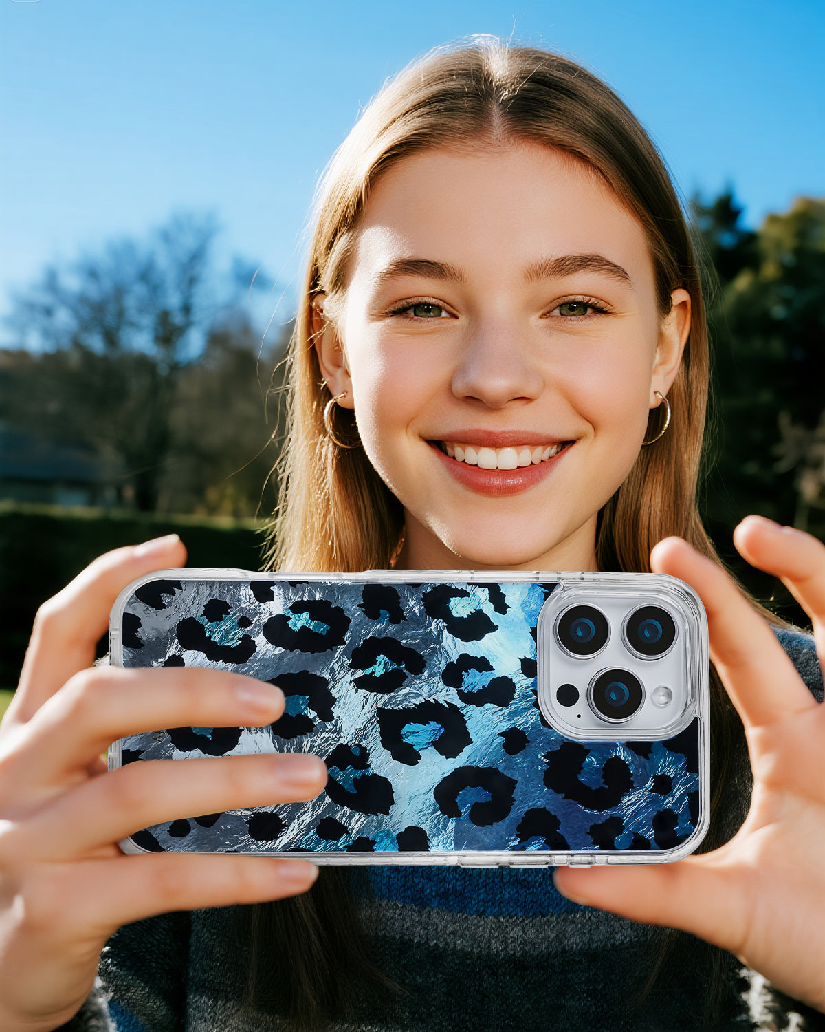 Glossy Blue iPhone Case With Soft Gradient Layer Surface