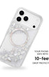 Glitter phone cover showing 10ft drop protection