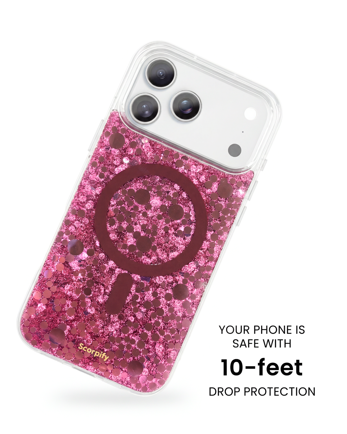 Rose Stardust iPhone Case close-up of gradient finish detail