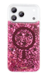 Rose Stardust MagSafe iPhone Case front view with pink gradient and gold dust finish