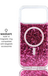 Rose Stardust case on iPhone 17 Pro showing camera cutout fit