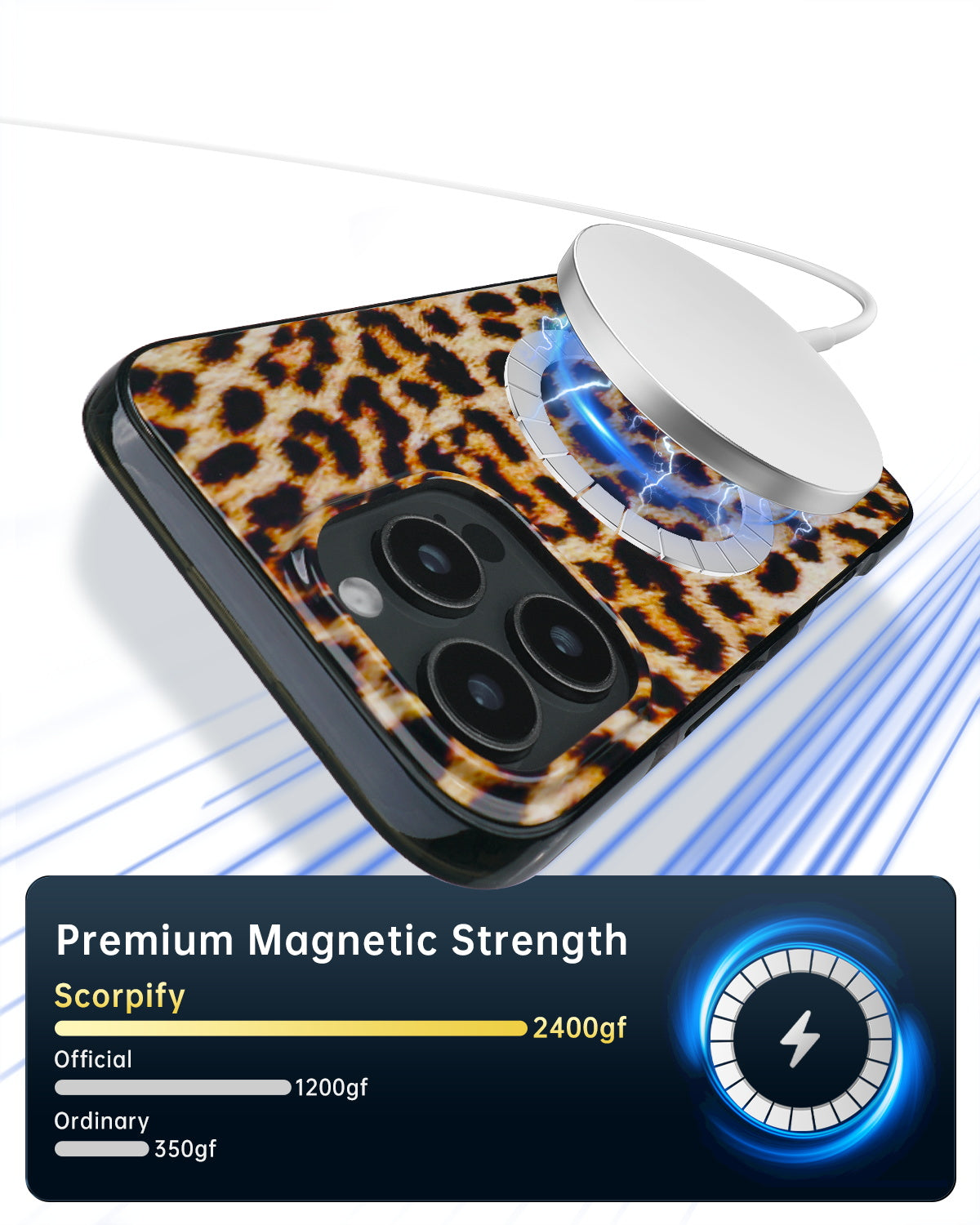 Leopard Fur Print Magnetic iPhone Case