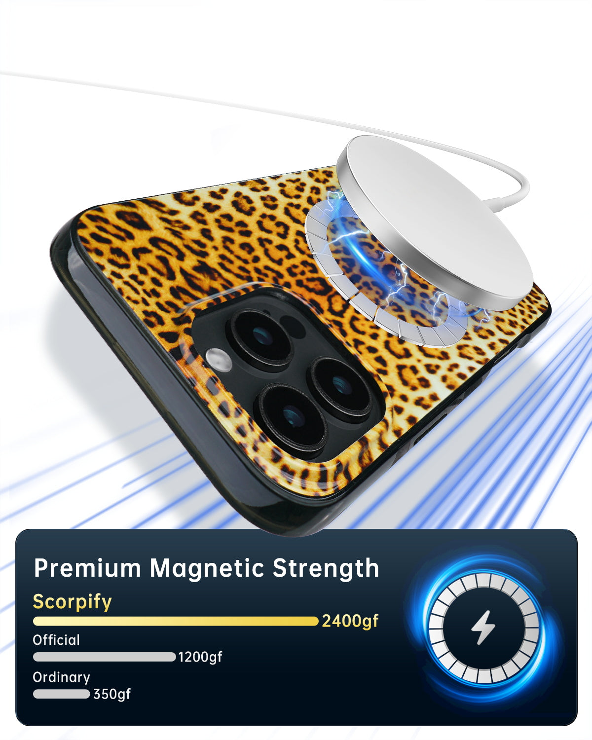 Gold Leopard Print Magnetic iPhone Case