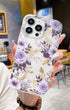 Clear Phone Cover With Purple Hibiscus Rose Floral Design