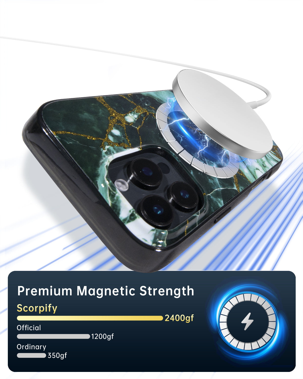 Emerald Green Marble Magnetic iPhone Case