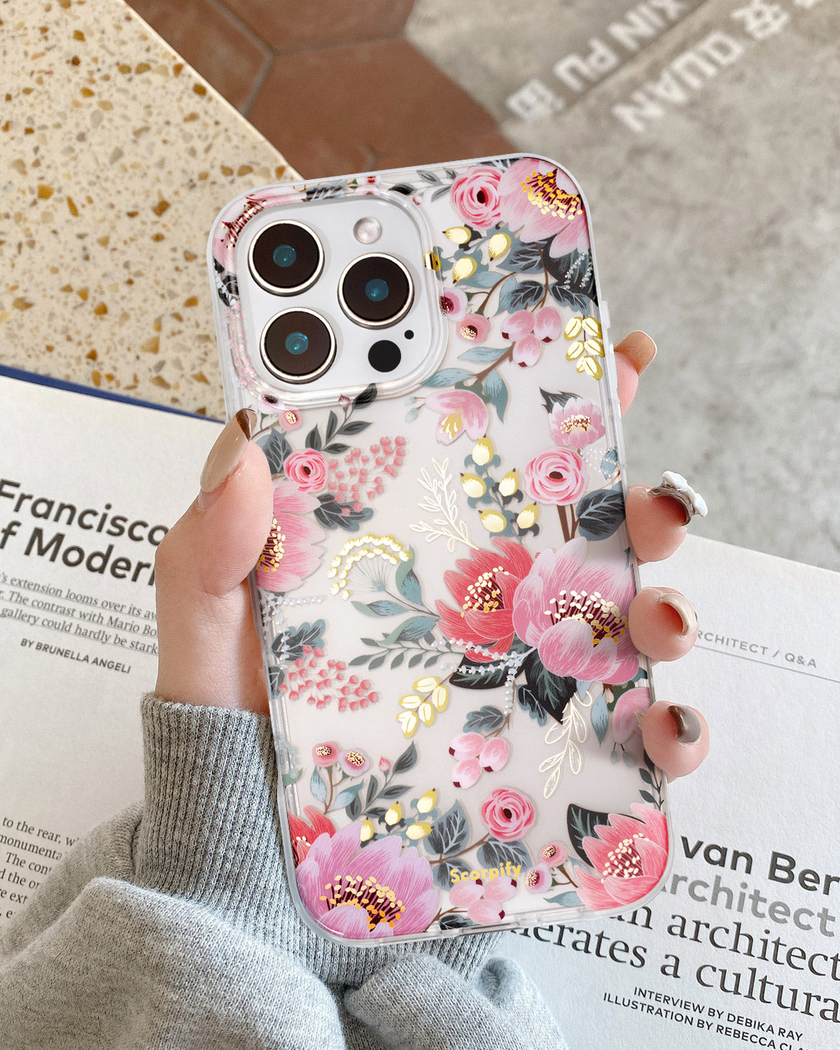 Vibrant phone case featuring delicate flower pattern