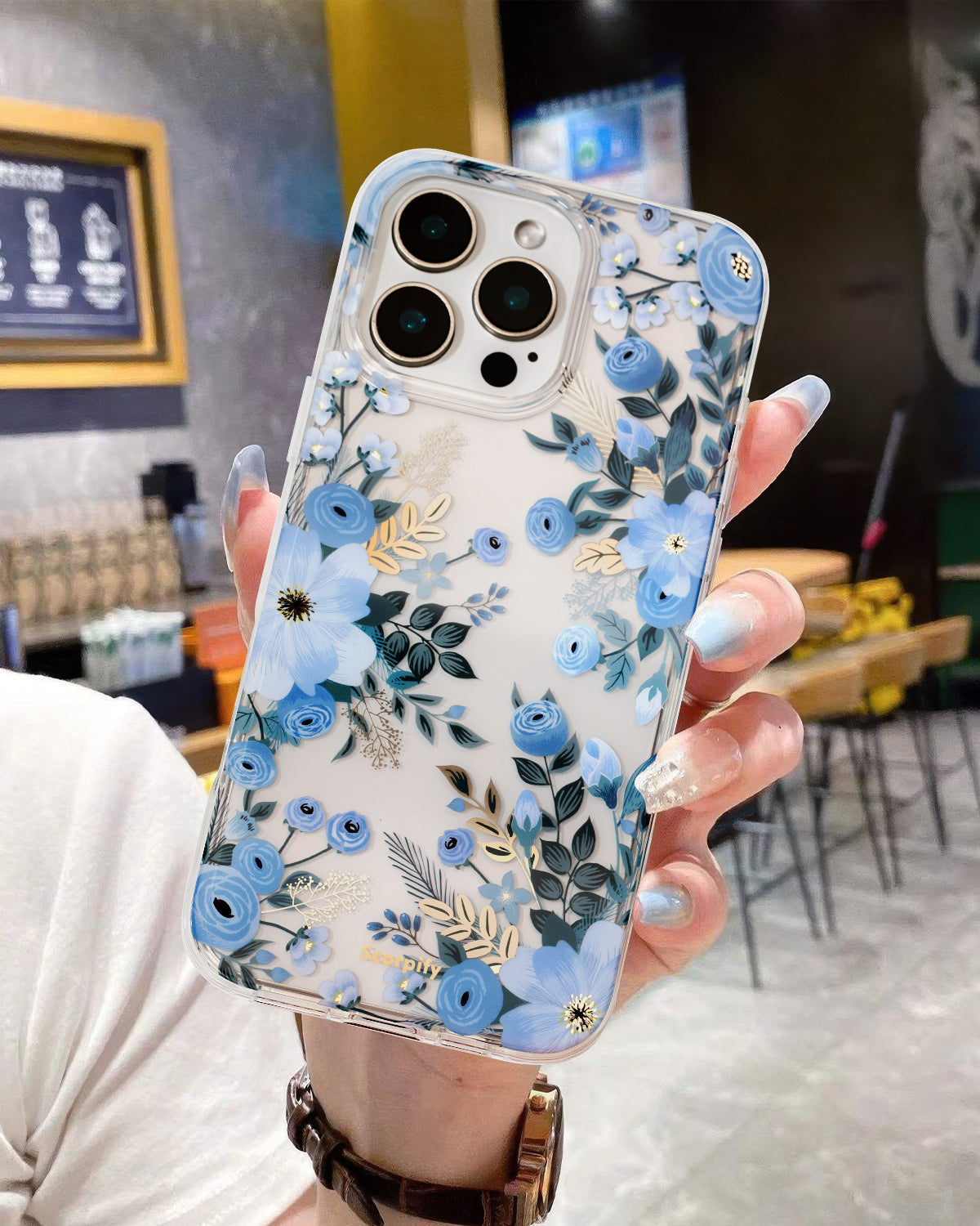 Trendy Blue Nemophila Floral iPhone Case - Scorpify
