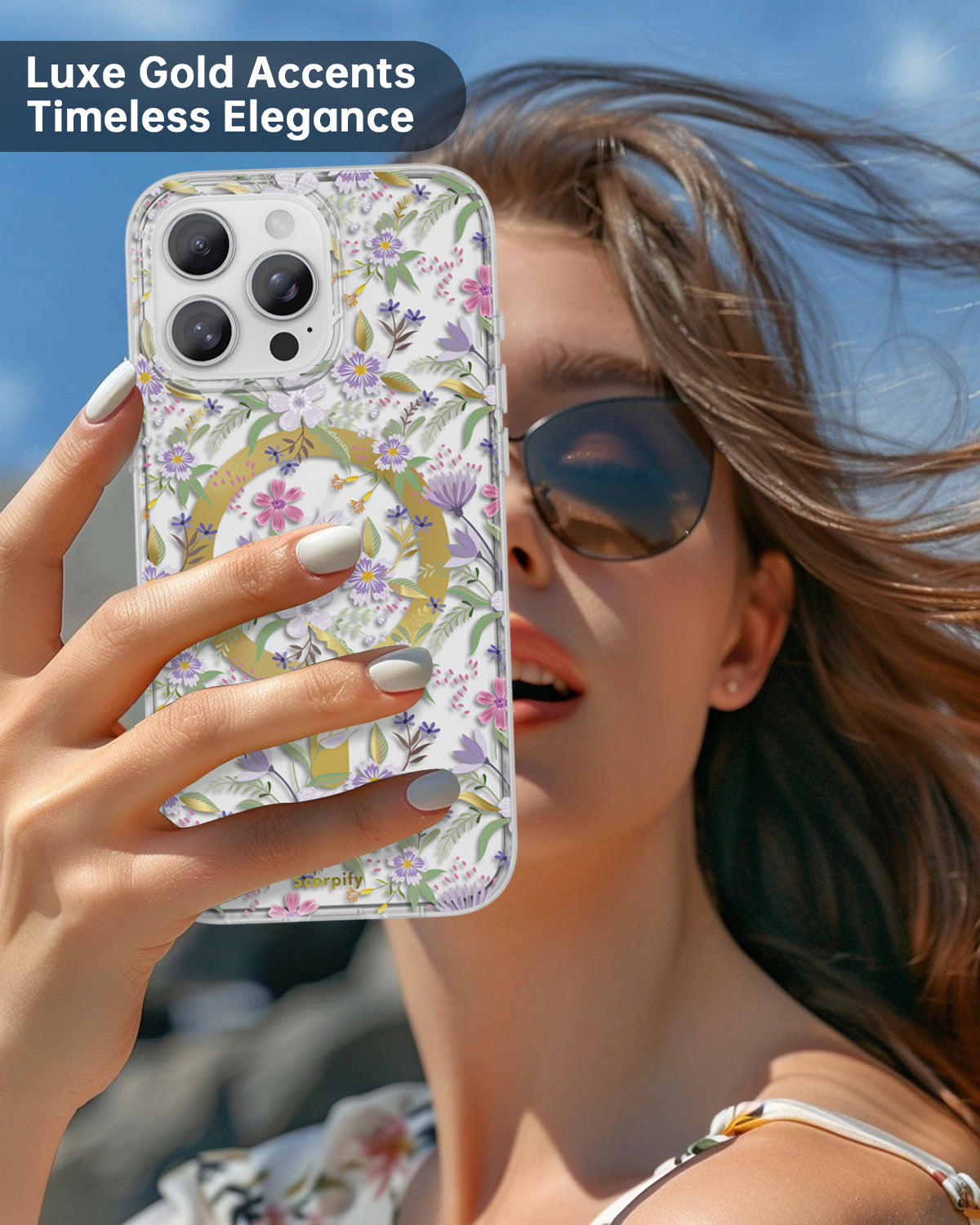 Purple Cherry Blossom Magnetic iPhone Case