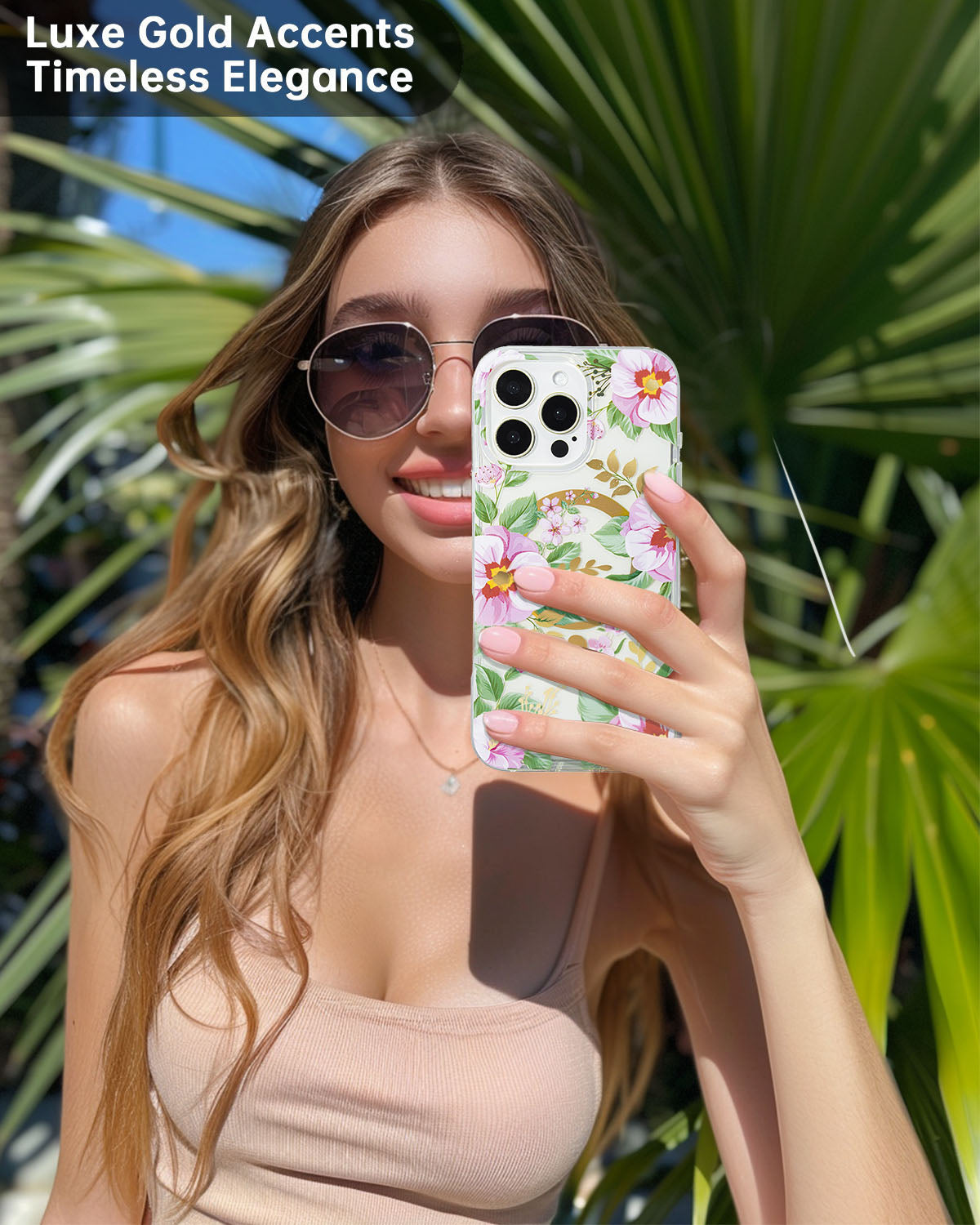 Primrose botanical pattern on magnetic iPhone case