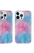 Magnetic iPhone Case With Glossy Colorful Snake Print