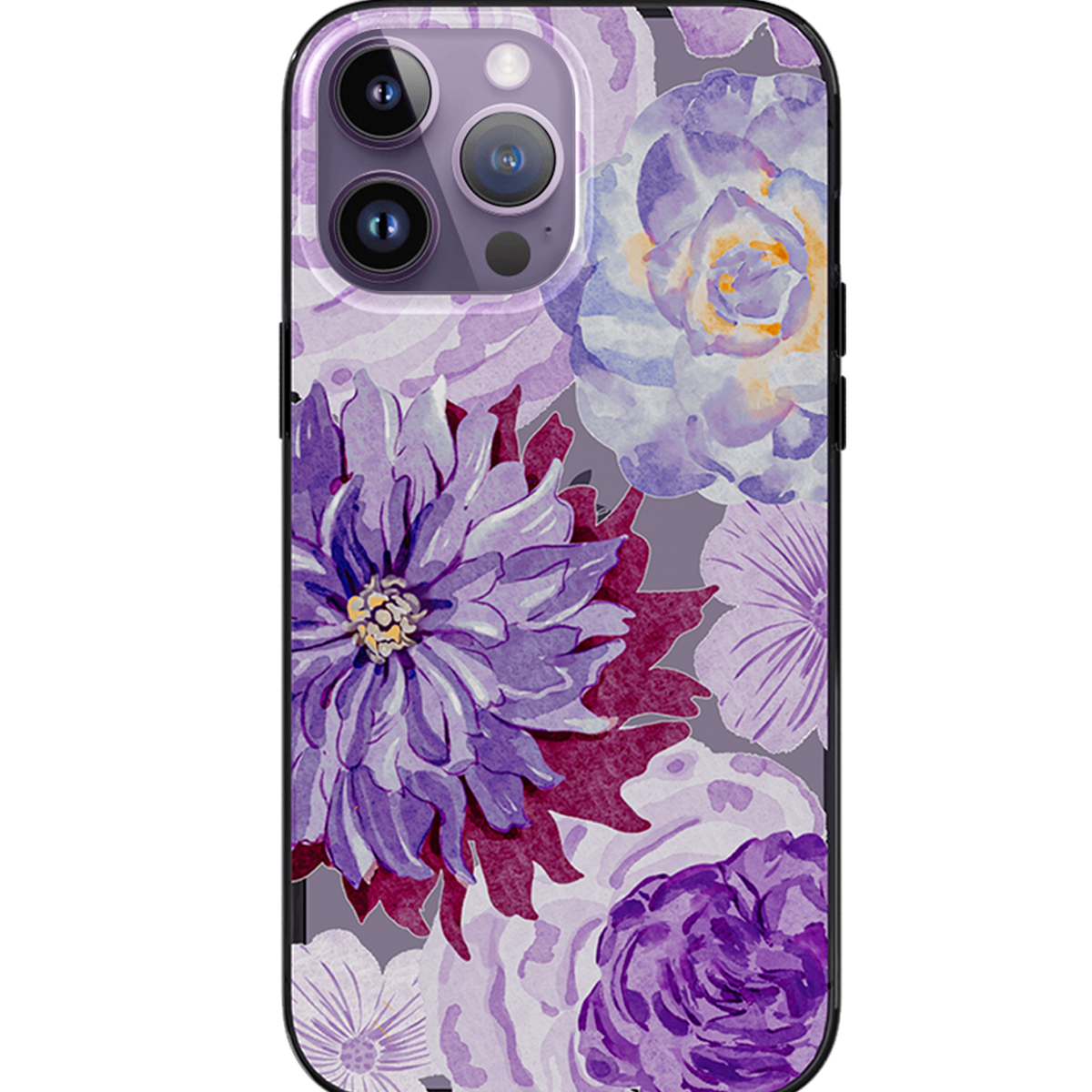Purple Zinnia Floral Protective iPhone Case