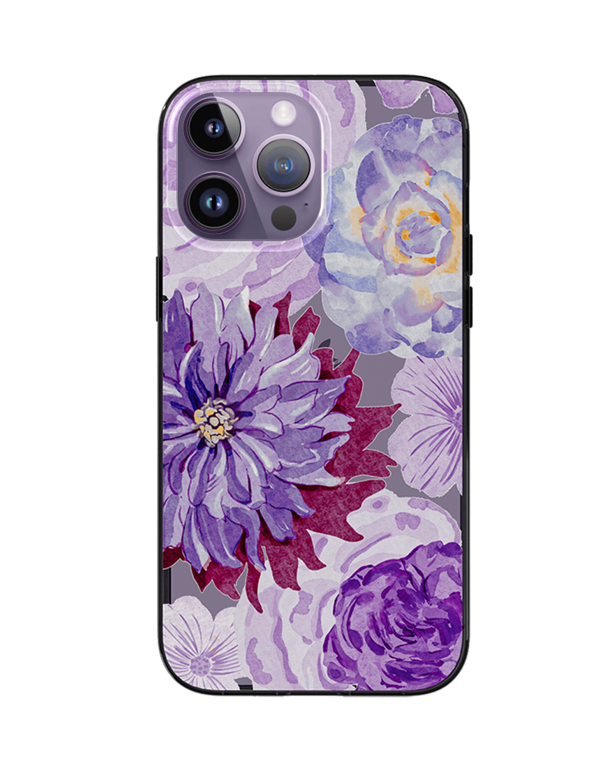 Purple Zinnia Floral Protective iPhone Case
