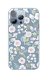 Blue Carnation Floral iPhone Case With Petal Shine Finish