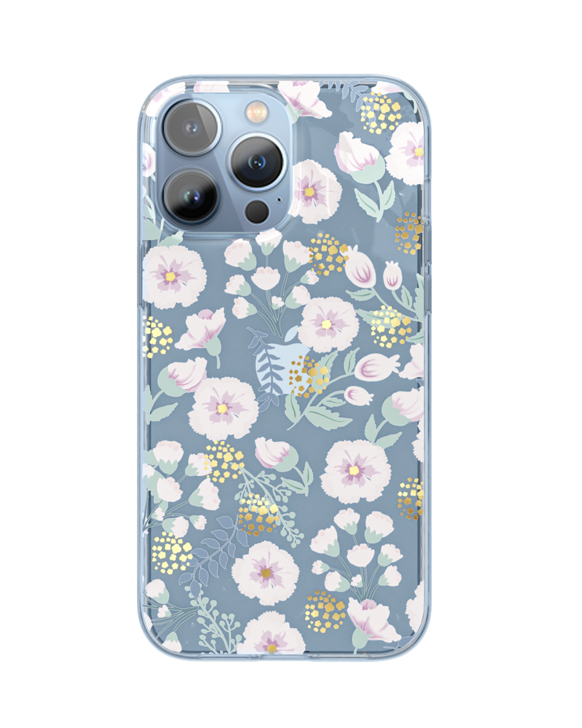 Blue Carnation Floral iPhone Case With Petal Shine Finish