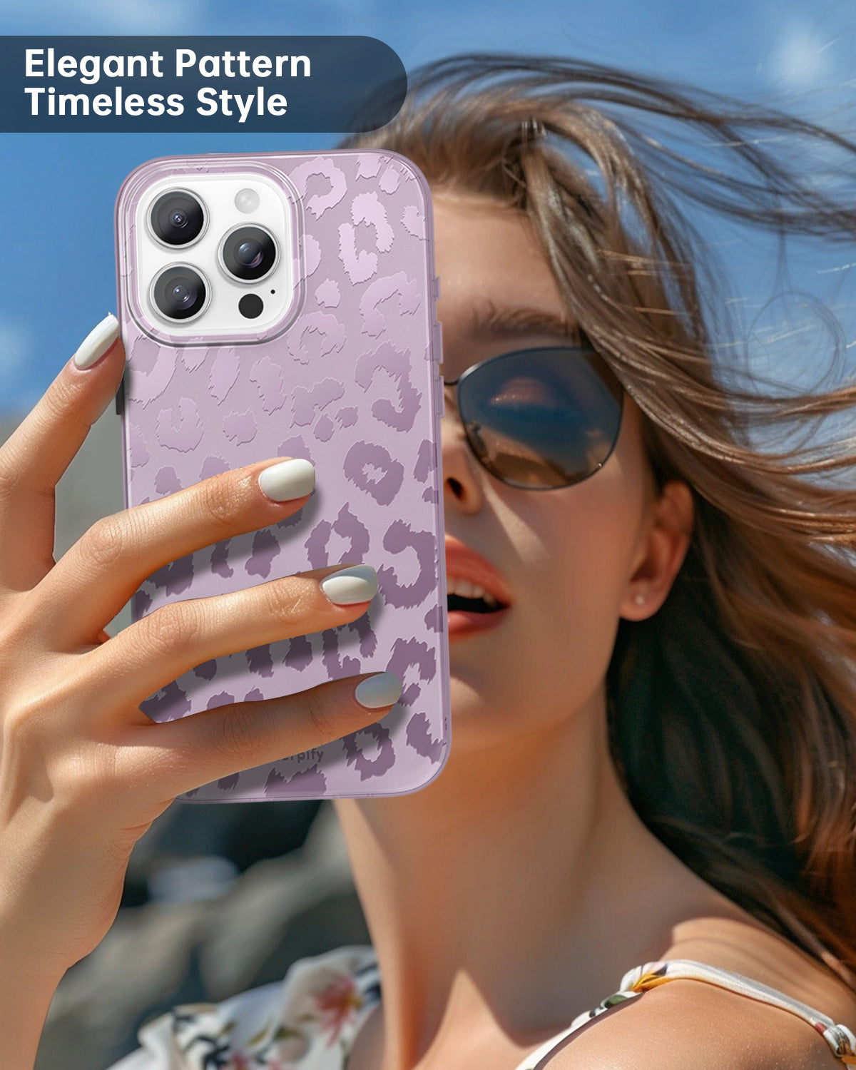 Lavender Leopard Magnetic iPhone Case