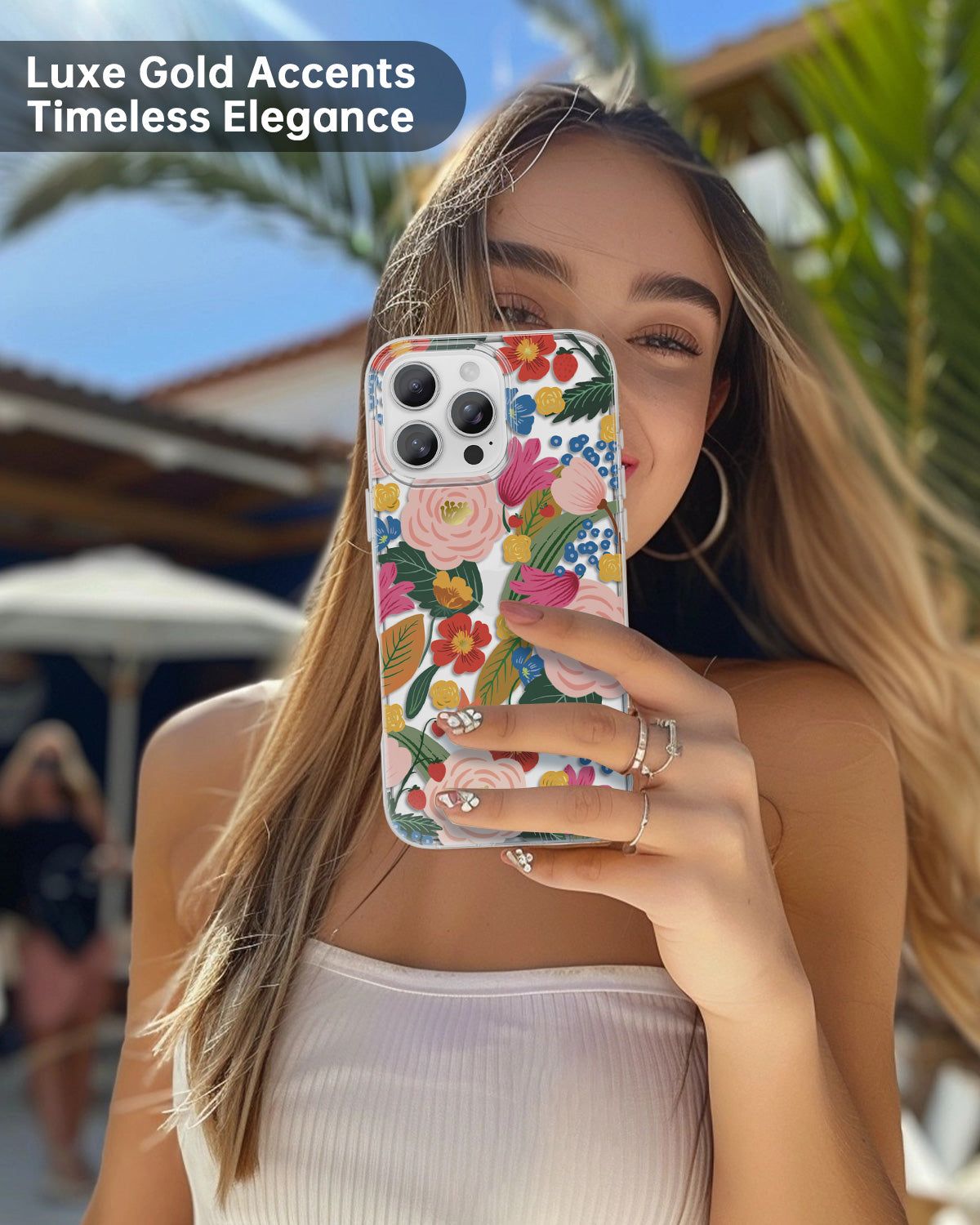 Floral iPhone Case With Delicate Camellia Blossom Print