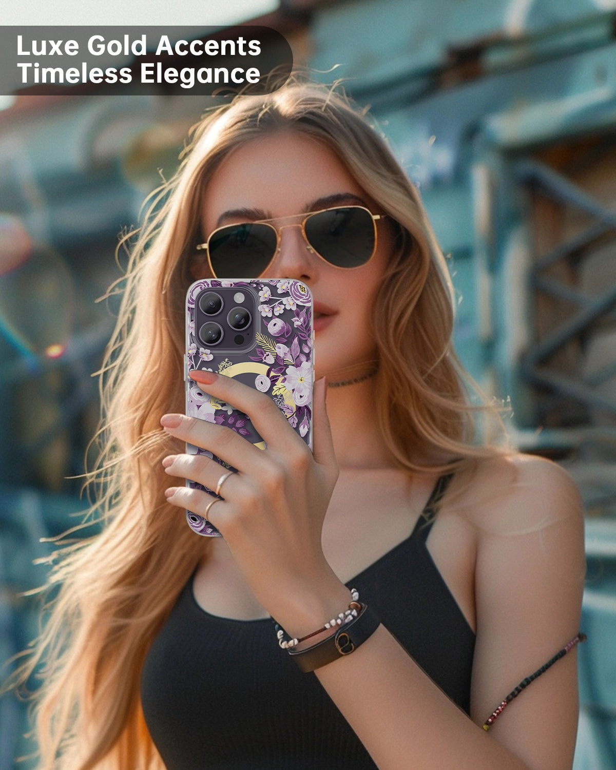Purple Nemophila Magnetic iPhone Case