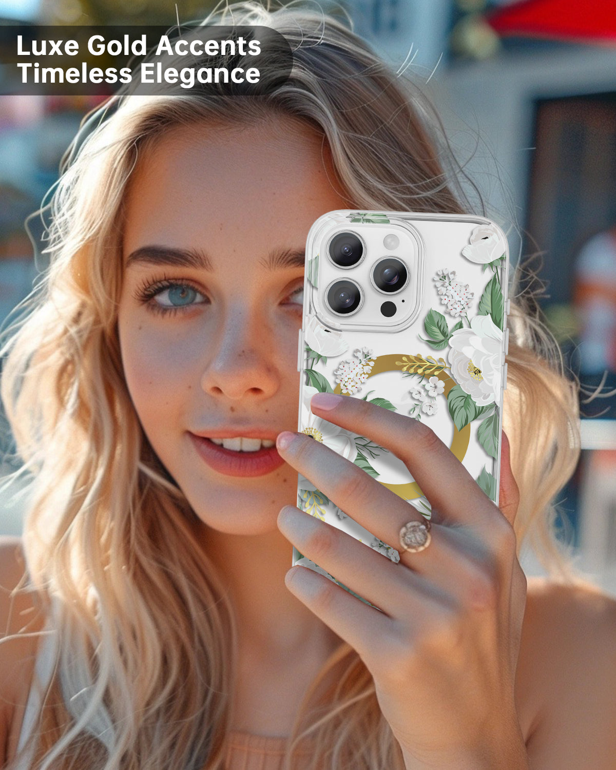 White Rose Magnetic iPhone Case