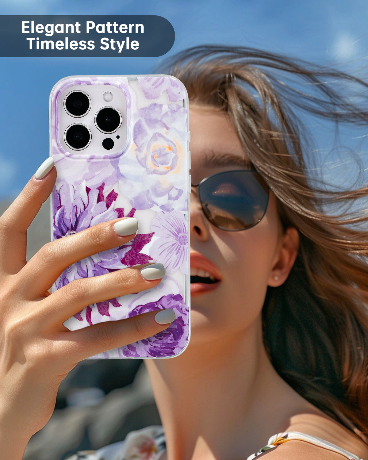 Purple Zinnia Floral Magnetic iPhone Cover