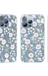 Floral iPhone Case In Blue With Soft Carnation Texture