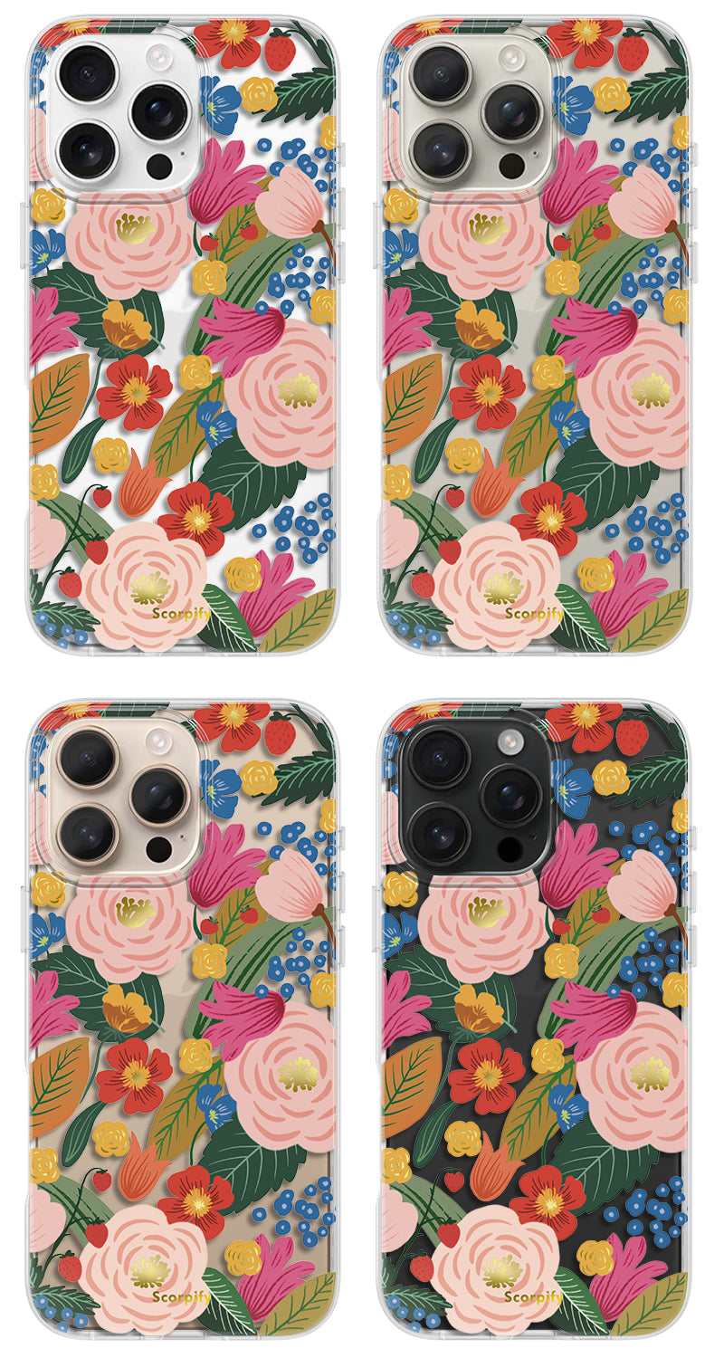 Glossy Floral iPhone Case With Blooming Camellia Details