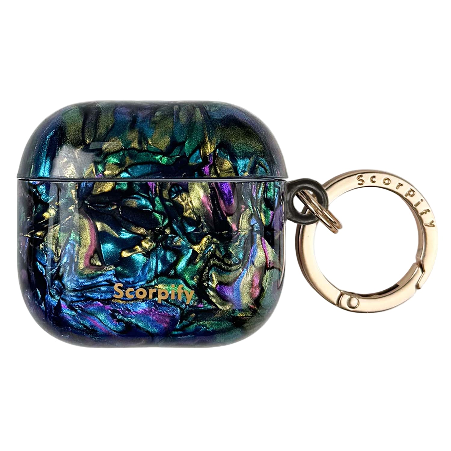Protective Black Gradient Earbuds Case With Sparkle Finish