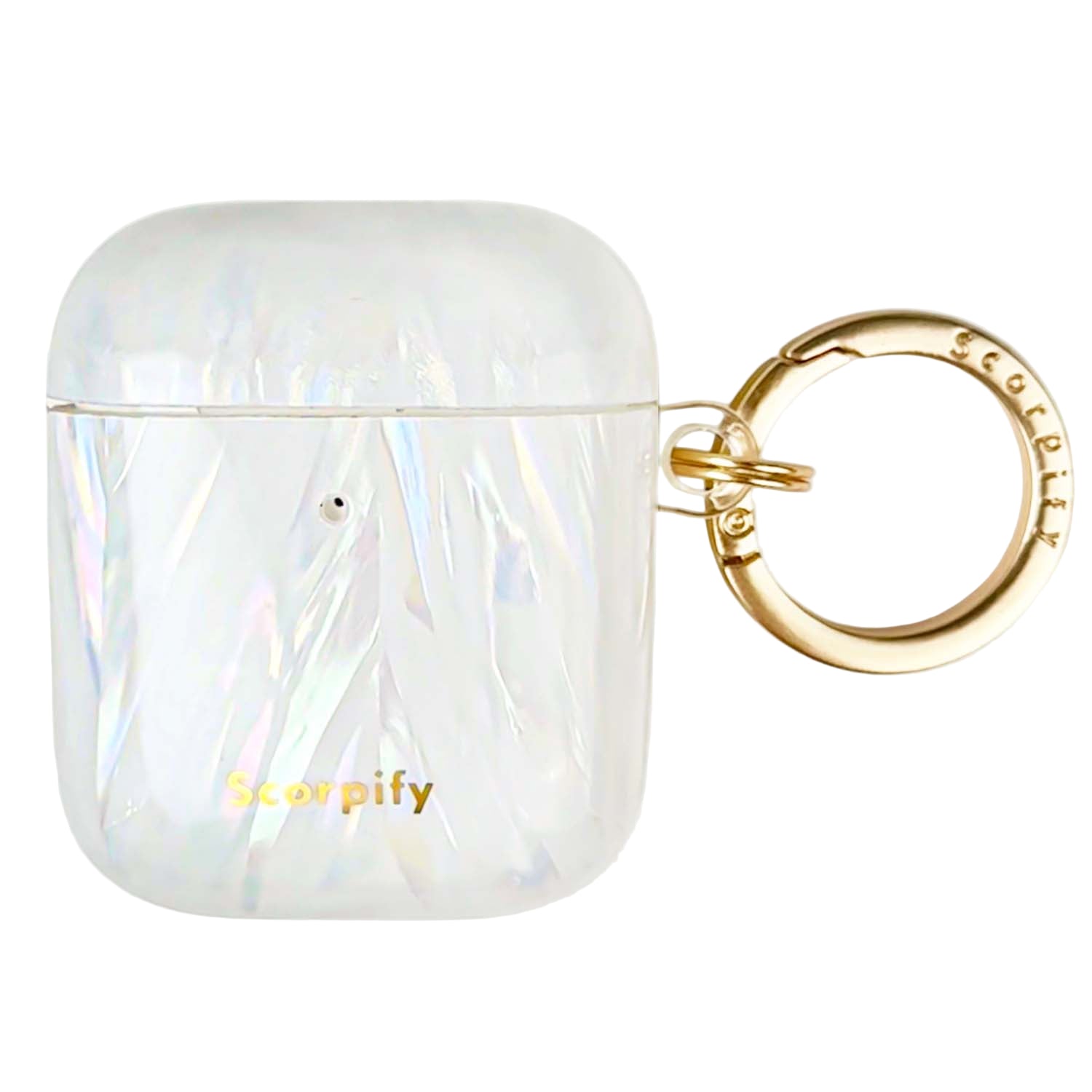 Cute airpod case with shimmering aurora finish