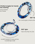 Leopard print magnetic phone ring in deep blue tones