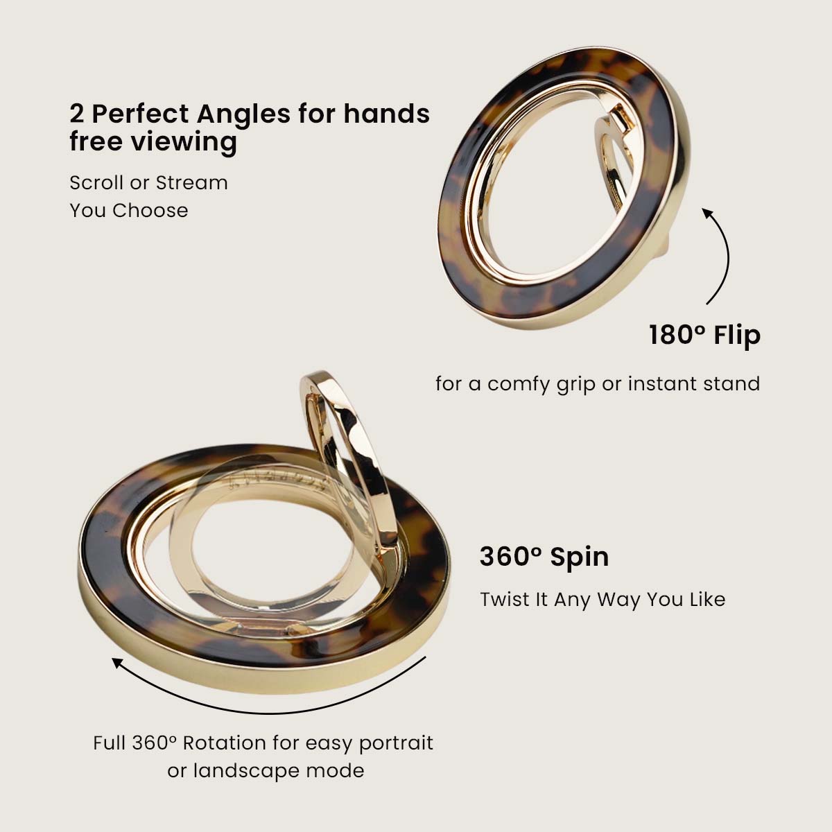 Brown Tortoise Shell MagSafe Ring Holder